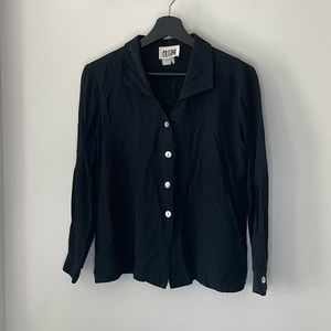 Vintage Cassini Black Button Up Top